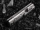 Boker BRLW Meteorite Folding Knife 2.5" Damascus/Caron Fiber Steel Blade Gray Titanium Handle