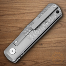 Boker BRLW Meteorite Folding Knife 2.5" Damascus/Caron Fiber Steel Blade Gray Titanium Handle