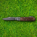 Boker Lockback Folding Knife 3.25" Damascus Steel Blade Sculpted Walnut Handle