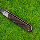 Boker Lockback Folding Knife 3.25" Damascus Steel Blade Sculpted Walnut Handle