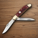 BOKER Copperhead Pocket Knife Carbon Steel Blades Red Bone Handle