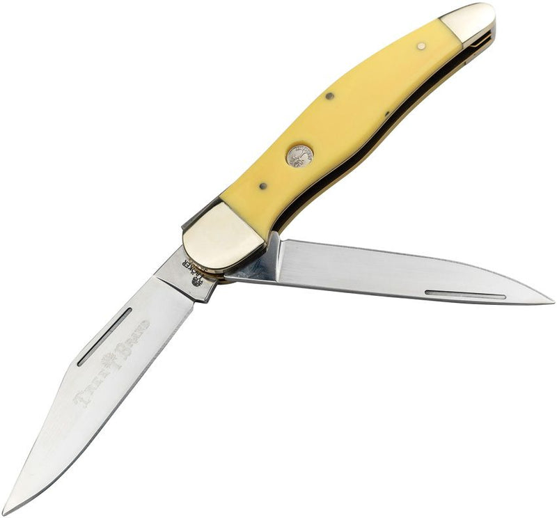 Boker Folding Hunter Pocket Knife D2 Tool Steel Clip And Skinner Blades Yellow Delrin Handle 110839 -Boker - Survivor Hand Precision Knives & Outdoor Gear Store