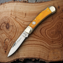 Boker Gentleman' Lockback Folding Knife 2.95" D2 Tool Steel Blade Yellow Smooth Bone Handle