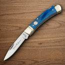 Boker Lockback Folding Knife 2.75" D2 Tool Steel Blade Blue Bone Handle