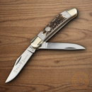 BOKER Copperhead Pocket Knife D2 Tool Steel Blade Stag Handle