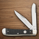 Boker Trapper Pocket Knife D2 Tool Steel Blades Black Bone Handle
