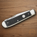 Boker Trapper Pocket Knife D2 Tool Steel Blades Black Bone Handle