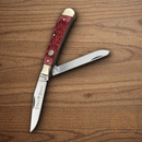 BOKER Tree Brand Trapper Pocket Knife Stainless Steel Blades Red Bone Handle
