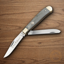 Boker Trapper Pocket Knife D2 Tool Steel Blades Gray Bone Handle
