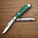 BOKER Trapper Pocket Knife D2 Tool Steel Blades Green Bone Handle