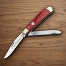 BOKER Trapper Pocket Knife D2 Tool Steel Blades Red Bone Handle