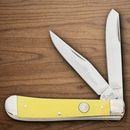 Boker Tree Brand Trapper Pocket Knife Stainless Steel Blades Yellow Delrin Handle.