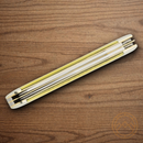 Boker Tree Brand Trapper Pocket Knife Stainless Steel Blades Yellow Delrin Handle.