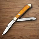 BOKER Tree Pocket Knife D2 Tool Steel Blades Yellow Bone Handle