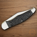 Boker Hunter Pocket Knife D2 Tool Steel Blades Black Bone Handle.