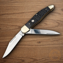 Boker Hunter Pocket Knife D2 Tool Steel Blades Black Bone Handle.