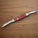 Boker Small Pen Pocket Knife D2 Tool Steel Blade Red Bone Handle.