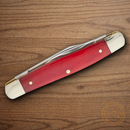 Boker Small Pen Pocket Knife D2 Tool Steel Blade Red Bone Handle.