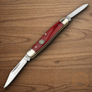 Boker Small Pen Pocket Knife D2 Tool Steel Blade Red Bone Handle.