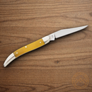 Boker Toothpick Folding Knife D2 Tool Steel Blade Yellow Bone Handle.