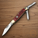 Boker Whittler Pocket Knife D2 Tool Steel Blades Red Bone Handle