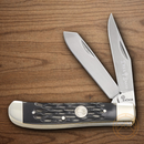 Boker Mini Trapper Pocket Knife D2 Tool Steel Blade Black Bone Handle.