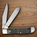 Boker Mini Trapper Pocket Knife D2 Tool Steel Blade Black Bone Handle.