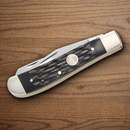 Boker Mini Trapper Pocket Knife D2 Tool Steel Blade Black Bone Handle.