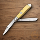Boker Mini Trapper Pocket Knife D2 Tool Steel Blade Yellow Synthetic Handle.