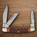 Boker Trad Series Stockman Pocket Knife D2 Tool Steel Blades Brown Bone Handle.