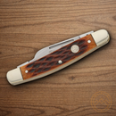 Boker Trad Series Stockman Pocket Knife D2 Tool Steel Blades Brown Bone Handle.
