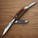 Boker Trad Series Stockman Pocket Knife D2 Tool Steel Blades Brown Bone Handle.
