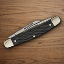 Boker Trad Series Stockman Pocket Knife D2 Tool Steel Blades Black Bone Handle.