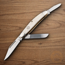 Boker Trad Series Stockman Pocket Knife D2 Tool Steel Blades White Bone Handle.