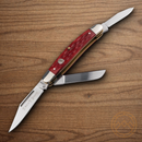 Boker Trad Series Stockman Pocket Knife D2 Tool Steel Blades Red Bone Handle.