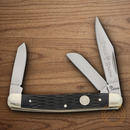 Boker Lg Stockman Pocket Knife D2 Tool Steel Blades Black Bone Handle.