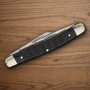 Boker Lg Stockman Pocket Knife D2 Tool Steel Blades Black Bone Handle.