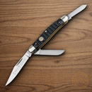 Boker Lg Stockman Pocket Knife D2 Tool Steel Blades Black Bone Handle.