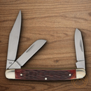 Boker Lg Stockman Pocket Knife D2 Tool Steel Blades Brown Bone Handle.