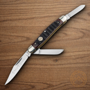 Boker Lg Stockman Pocket Knife D2 Tool Steel Blades Brown Bone Handle.