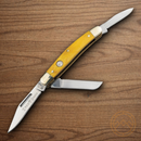 Boker Lg Stockman Pocket Knife D2 Tool Steel Blades Yellow Bone Handle.