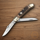 Boker Copperhead Pocket Knife D2 Tool Steel Blade Brown Bone Handle