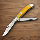 Boker Copperhead Pocket Knife D2 Tool Steel Blades Yellow Bone Handle.