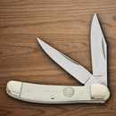 Boker Copperhead Pocket Knife D2 Tool Steel Blades White Bone Handle.