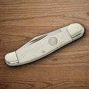 Boker Copperhead Pocket Knife D2 Tool Steel Blades White Bone Handle.