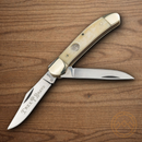 Boker Copperhead Pocket Knife D2 Tool Steel Blades White Bone Handle.