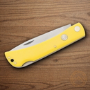 Boker Lg Rangebuster Folding Knife D2 Tool Steel Blades Yellow Delrin Handle.