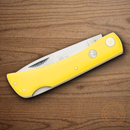 Boker Range Buster Folding Knife D2 Tool Steel Blades Yellow Synthetic Handle.