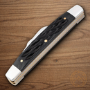Boker Congress Pocket Knife D2 Tool Steel Blades Black Bone Handle.