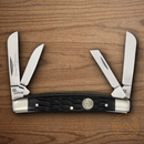 Boker Congress Pocket Knife D2 Tool Steel Blades Black Bone Handle.
